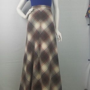 Vintage plaid maxi skirt